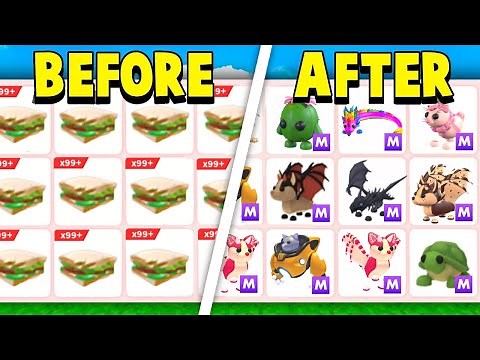 Trading 100 SANDWICHES In Adopt Me As A NOOB