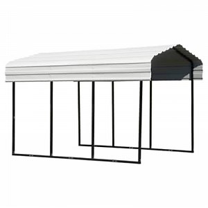 Arrow 10-ft W x 15-ft L x 9-ft H Eggshell Metal Carport Lowes.com