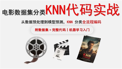 【5分钟学代码】KNN算法--电影数据集分类项目实操（附MATLAB源码）