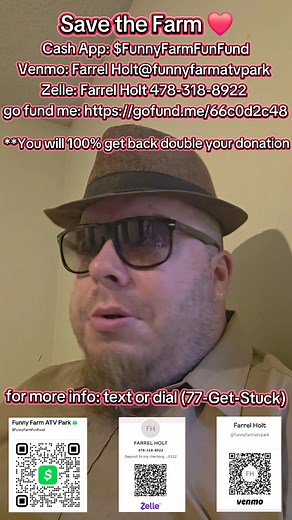 Will you help Save the Funny Farm? ❤️ #funnyfarmatvpark #certifiedsteppaz #karaoke #mudbuds #fyp #dad #pond #donate #twiceback https://gofund.me/66c0d2c48 | Four Wheeling Funny Farm