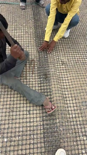 Geogrids are high-strength polymer mesh materials used in road work#shortvideo #roadconstruction