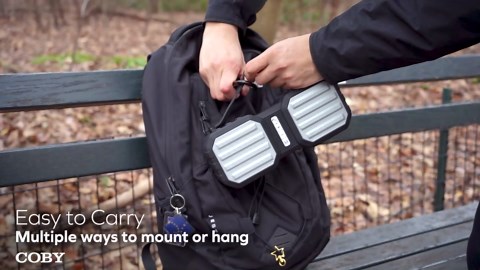 Coby Ranger Wireless Portable Speaker with Bluetooth 5.3 and FM Radio, IPX5 Water-Resistant, Micro-USB, AUX, and TF Card Input, Rechargeable Battery with 7-Hour Playtime, 10 Watts, Orange