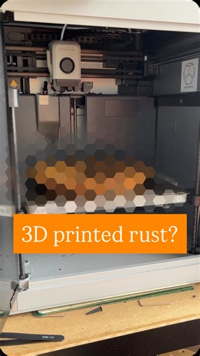 Geoshape on Instagram: "3D printed rust? That seems possible with @protopasta s iron filled PLA. I wanted to create a very used industrial style on the Umea floor lamp. Therefore I used this special filament and raw steel rods as legs. Both parts are then treated with a special mixture to boost the oxidation process. Come back for the results in a few days. #3dprinting #rust #industrial #industrialstyle #patina #interiordesign #3dprinted"