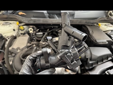 How to replace a Mercedes Benz thermostat. Fault code P012800 repair. Part 1 removal.