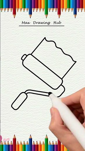 😍PAINT BRUSH🖌️Easy Drawing for kids and toddlers😍 | #shorts #shortsfeed #art #viral #toddlers