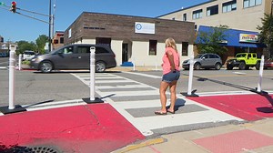 South Bend installs bump out curbs to calm traffic