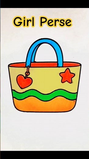 Girl Bag🧳 Drawing, Painting, Coloring for Kids and Toddlers | Learn drawing