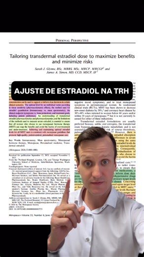 Dr. Leonardo Jacobsen | Ginecologista on Instagram: "📚‎ AJUSTE‎ INDIVIDUAL‎ DO‎ ESTRADIOL ⁣✔️‎ Não‎ existe‎ dose‎ única‎ de‎ estradiol ✔️‎ Absorção‎ transdérmica‎ varia‎ muito‎ entre‎ mulheres ✔️‎ Dose‎ ≠‎ nível‎ ≠‎ efeito‎ clínico ⁣ 🎯A‎ dose‎ de‎ estradiol‎ deve‎ ser‎ individualizada Ajuste‎ guiado‎ por: ⁣*‎ Sintomas ⁣*‎ Objetivo‎ terapêutico‎ (sintomas‎ ×‎ osso) ⁣*‎ Dosagem laboratorial (casos específicos) ⁣*‎ Características‎ da‎ paciente ⁣ ⁣🧠‎ “Treat‎ the‎ patient,‎ not‎ the‎ number.” ⁣ C