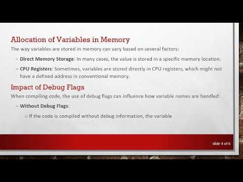 Understanding Where Variable Names Are Stored After Compiling