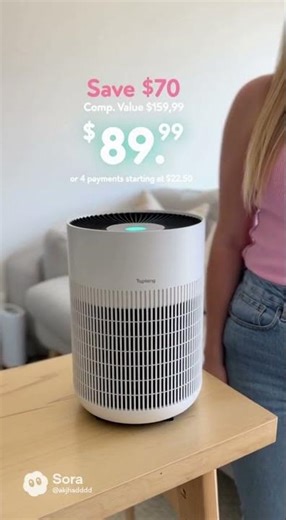 Topteng HEPA Air Purifier - 2400 Sq.Ft Coverage,15dB Quiet, Smart App Control, two Filters, for Pet