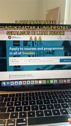 Application fee di Swedia hanya perlu bayar 1x sebesar 900 SEK untuk 4 universitas berbeda atau 4 jurusan berbeda sekaligus. Menurut ku ini sangat worth it dan bisa dicoba kalau kalian mau apply beberapa program/university tapi gamau keluar biaya banyak, mungkin Swedia bisa jadi pilihan 💰🎓 #studyabroad #kuliahgratis #kuliahluarnegeri #beasiswaluarnegeri #scholarship