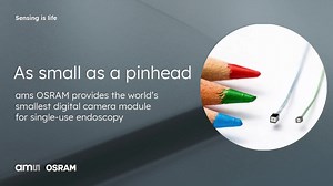 As small as a pinhead: ams OSRAM provides the world’s smallest digital camera module for single-use endoscopy! With an area of one square millimeter, the NanEyeM is the smallest camera module with a fully digital output for medical endoscopes available on the market. It offers a high resolution that meets current market standards at the smallest available size in the field of digital endoscopy camera modules. Learn more here: https://bddy.me/3kZ6GiW | ams OSRAM