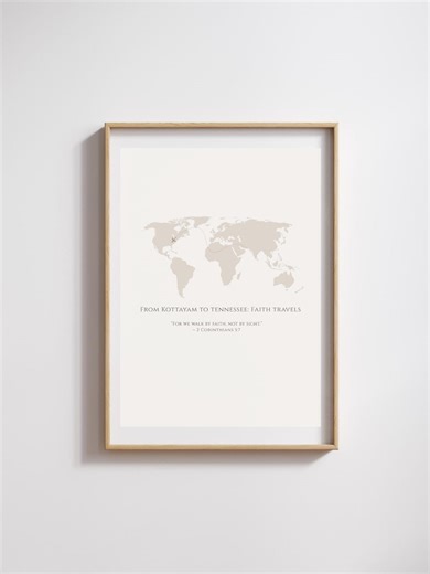 Custom Kerala to USA Map Print | Indian-american Wall Art (digital Download) - Etsy UK