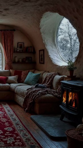 Cozy Cave for Deep Sleep in Winter Wonderland