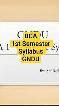 BCA 1st Semester Syllabus || GNDU