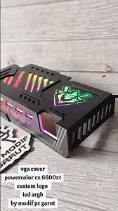 vga cover powercolor rx 6600xt custom logo led argb by modif pc garut