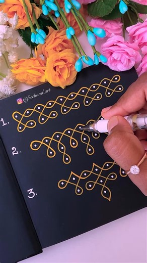 𝗠𝗮𝗵𝗲𝘀𝘄𝗮𝗿𝗶 𝗔𝗿𝘂𝗹𝗸𝘂𝗺𝗮𝗿 | 💫Tangle Style… Dots : 🪷10*2(Straight) 🪷9*7*3(Straight) 🪷7*5*1(Straight) I absolutely loved the creative flow of this design! 💕 Have you... | Instagram