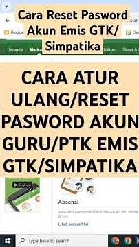 EMISGTK/SIMPATIKA : CARA RESET PASWORD AKUN GURU/PTK DI EMISGTK/SIMPATIKA #tutorial #emis #simpatika