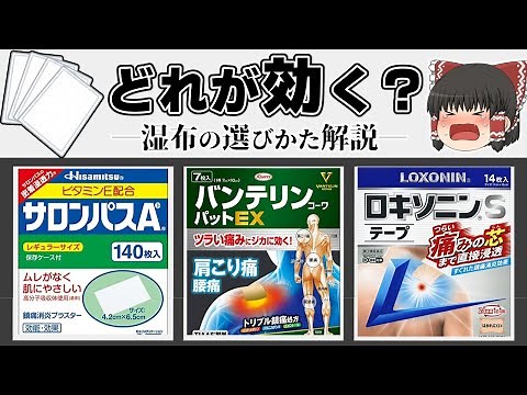 【湿布】効果時間と成分の違い解説【ゆっくり解説】