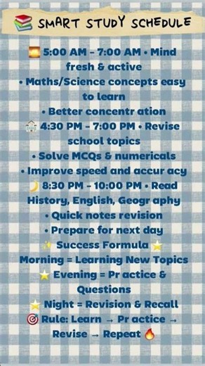 Smart Study Schedule That Actually Works 📚✨ #shortvideo #study