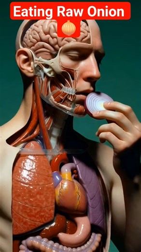 Raw Onion Inside the Human Body Explained | Doctor-Style 3D Medical Animation #shorts