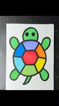 Let’s draw colourful turtle 🐢 #shorts #shortsfeed #asmr