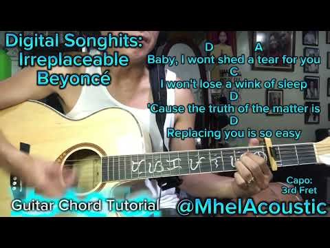 Irreplaceable - (Acoustic guitar Chord Tutorial And Lyrics) - Beyoncé #guitar #digitalsonghits