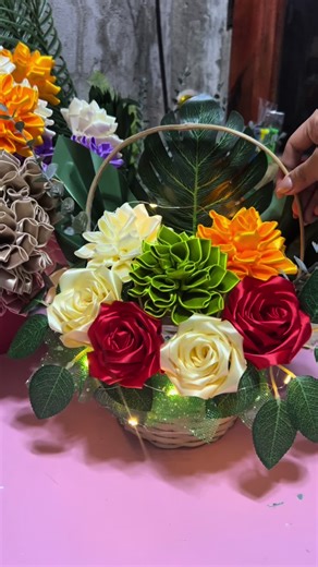 Satin Flower Basket Tutorial | DIY Flower Arrangement Ideas
