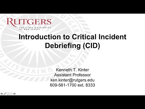 Introduction to Critical Incident Debriefing (CID)