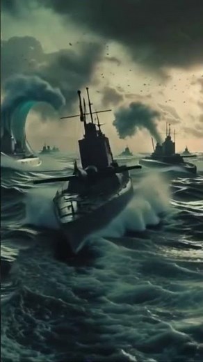 Epic Submarine Fleet | Cinematic Naval Warfare in Stormy Seas #trending #ship #fire #short