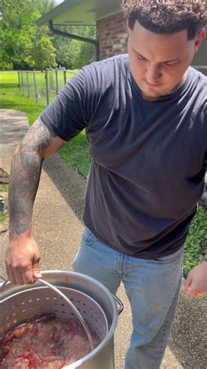 Louisiana native showing me how to cook crawfish ￼