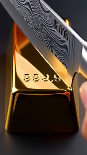 Cutting Gold ASMR #ai #aiart #asmrsounds #asmr #aiasmr #satisfyingvideo #trend