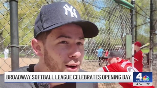 Clooney, Jonas among stars at Broadway Show League softball opening day in Central Park