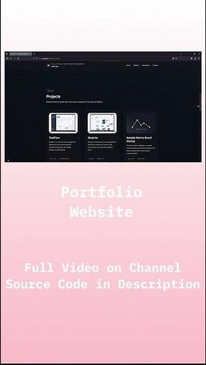 Next.js Portfolio Website Tutorial (TypeScript + Tailwind CSS) #code #website #portfolio