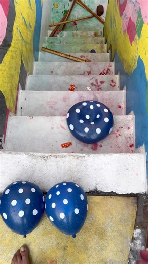 “What Happens When 50 Balloons Fall Down Stairs? 😱🎈” #balloon #satisfying #asmr