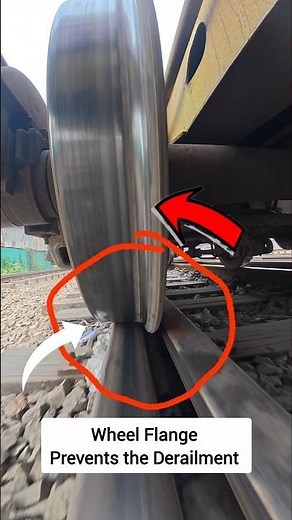 How Wheel Flange Prevents the Derailment 🤯🔥 #train #railtrack #engineering #protection #shortsfeed