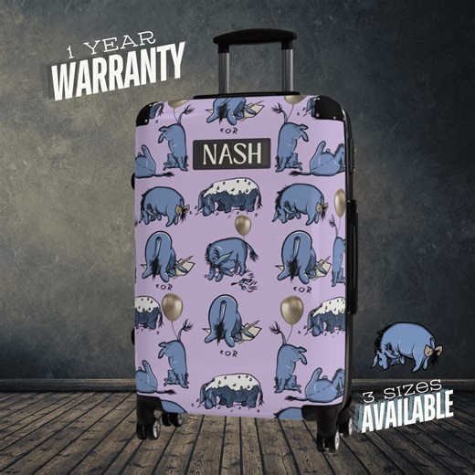 Classic Eeyore Luggage Set Personalized Name Spinner Suitcase Women Kids Blue Purple Travel Bag for Eyore Lover Winnie the Pooh Friend - Etsy