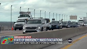Hurricane Milton has quickly intensified into a Category 5 storm, prompting mass evacuations along Florida's Gulf Coast. Victor Oquendo reports from the evacuation zone in St. Pete Beach, where residents are bracing for the storm. | ABC World News Tonight with David Muir