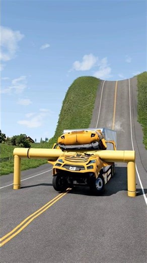 Mixed Color Trucks & Buses vs Pipe Trap -BeamNG.Drive