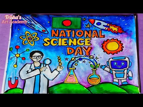 National Science Day Drawing | Science Day Poster | Science Fair | How to Draw National Science Day