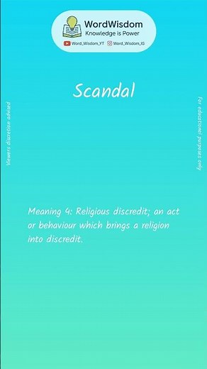 What does "Scandal" mean? | English vocabulary shorts | #scandal #wordwisdom