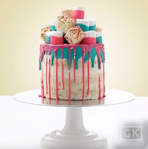 Krispy Treat Drip Cake Recipe: bit.ly/2uUwuzU | Food.com