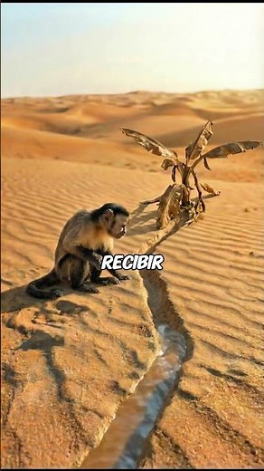 The monkey saved the banana tree from drying out by watering it 😭 #shorts