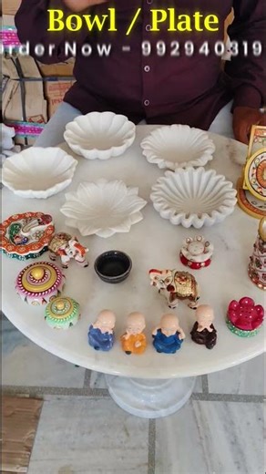 Beautiful Lotus Design Marble Plates - [ HPS-49 ]