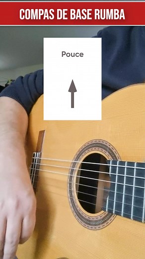 Rumba FACILE : La Rythmique $p-p-i-i-i$ pour un Groove Immédiat ! 🎸 Apprenez la rythmique Rumba la plus simple et la plus efficace en 5 coups ! 🚀 Cette séquence $(p-p-i-i-i)$ est la fondation de nombreux accompagnements de Rumba Gipsy et Catalane. Regardez l'écran pour tout comprendre : ➡️ **DIAGRAMMES D'ACCORDS** (main gauche) ➡️ **FLÈCHES** de direction claires ➡️ **DOIGTÉ** de la main droite $(p-p-i-i-i)$ Travaillez la régularité du pouce pour le balancement ! 🔥 FORMATION FLAMENCA Complète