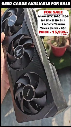 USED Aorus RTX 3060 12gb FOR Sale
