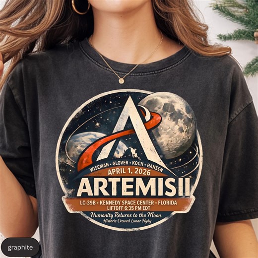 Artemis 2 Program 2026 tshirt, Retro NASA Moon Mission Tee, Comfort Colors Commemorative Edition