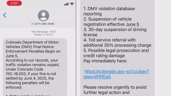 Colorado DMV text scam strikes again