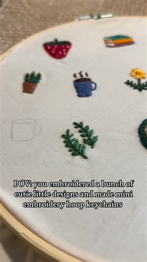 LEAH OXENDINE MILLER🪶🌻a name, not a niche on Instagram: "So much fun making these cutie little embroidery hoop keychains! $10 each plus shipping 🤎 #embroidery #miniembroidery #embroideryartist"