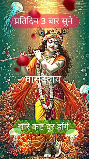 Powerful Krishna Mantra⚫⏬- 🕉️ KRISHNAYA VASUDEVAYA #krishna #chanting #meditation #music